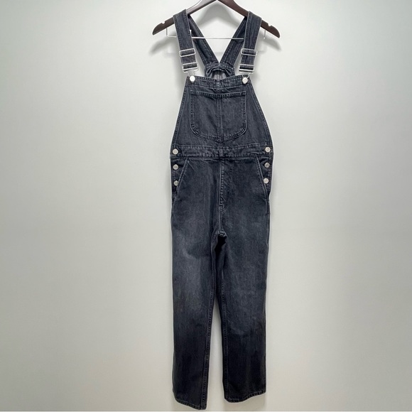 Frame Denim Classic Straight Leg Blackwater Overalls Size X-Small - Picture 2 of 16